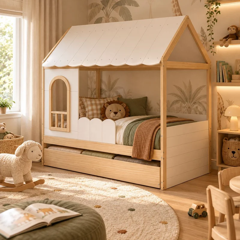 Bicama casinha New Garden com telhado e LED (Casatema)